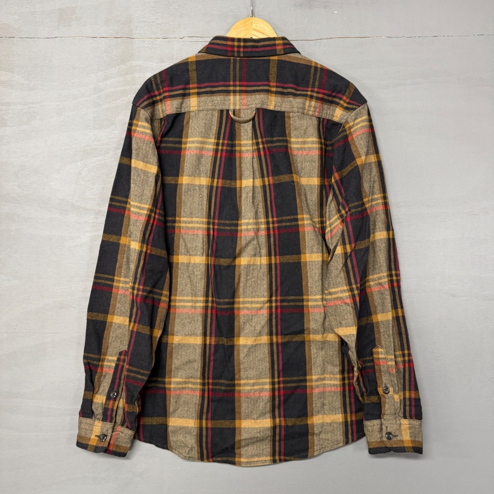 Orvis Men's Plaid Flannel Shirt Jacket  Shacket Long Sleeve Button Up‎ XL Tan - Picture 3 of 6